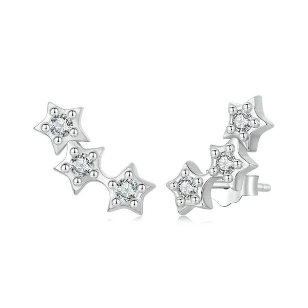 ˇFashion StreetˇSilver Tiny Star Earrings Studs Teen Girls