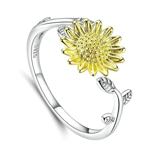 ˇFashion StreetˇSunflower Finger Rings for Women Wedding Band Engagement Statement